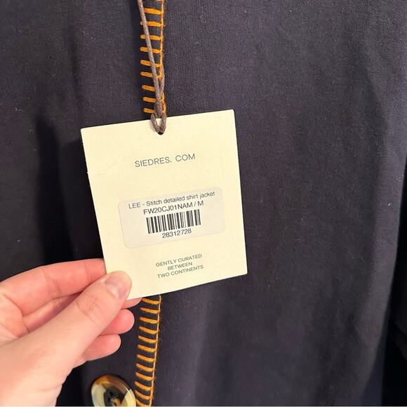 NWT SIEDRES Navy Blue Cotton Orange Jacket Medium - Picture 14 of 15